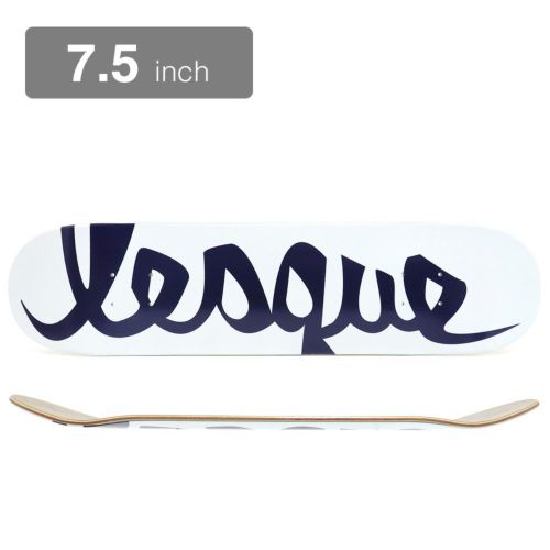 LESQUE DECK レスケ デッキ TEAM LOGO WHITE/NAVY 7.5 スケートボード スケボー | スケートボード のカリフォルニアストリート