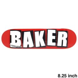 BAKER DECK ベイカー デッキ TEAM BRAND LOGO RED/WHITE 8.25
