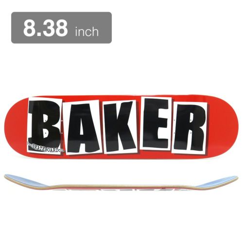 BAKER DECK ベイカー デッキ TEAM BRAND LOGO RED/BLACK 8.38