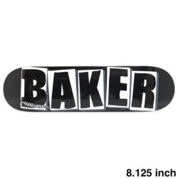 BAKER DECK ベイカー デッキ TEAM BRAND LOGO BLACK/WHITE 8.125