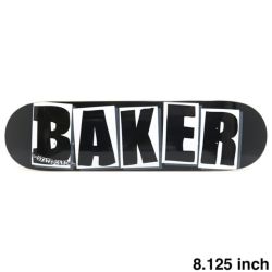 BAKER DECK ベイカー デッキ TEAM BRAND LOGO BLACK/WHITE 8.125