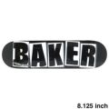 BAKER DECK ベイカー デッキ TEAM BRAND LOGO BLACK/WHITE 8.125