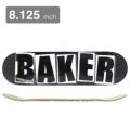 BAKER DECK ベイカー デッキ TEAM BRAND LOGO BLACK/WHITE 8.125