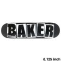 BAKER DECK ベイカー デッキ TEAM BRAND LOGO BLACK/WHITE 8.125