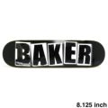 BAKER DECK ベイカー デッキ TEAM BRAND LOGO BLACK/WHITE 8.125