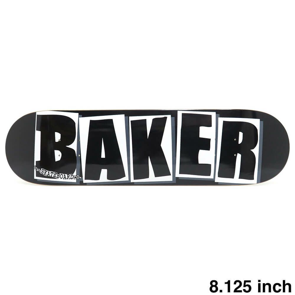 BAKER DECK ベイカー デッキ TEAM BRAND LOGO BLACK/WHITE 8.125