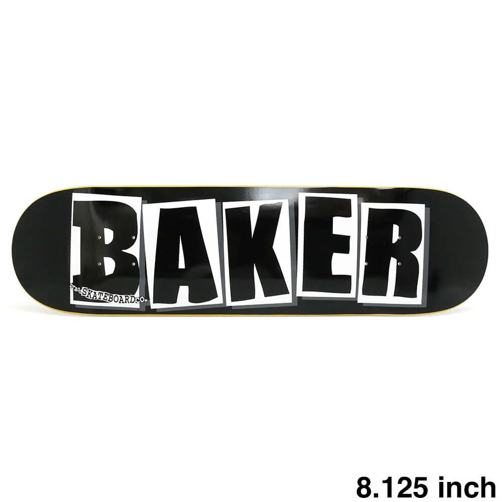 BAKER DECK ベイカー デッキ TEAM BRAND LOGO BLACK/WHITE 8.125