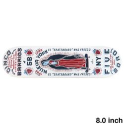 5BORO DECK ファイブボロ デッキ TEAM CINCO BARRIOS WHITE 8.0