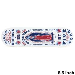 5BORO DECK ファイブボロ デッキ TEAM CINCO BARRIOS WHITE 8.5