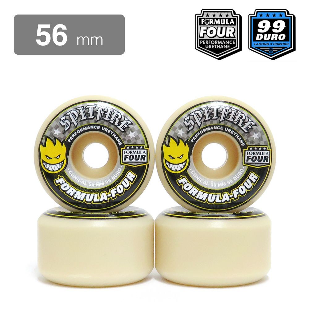 SPITFIRE WHEEL スピットファイヤー ウィール FORMULA FOUR (F4) CONICAL 99D YELLOW PRINT 56mm