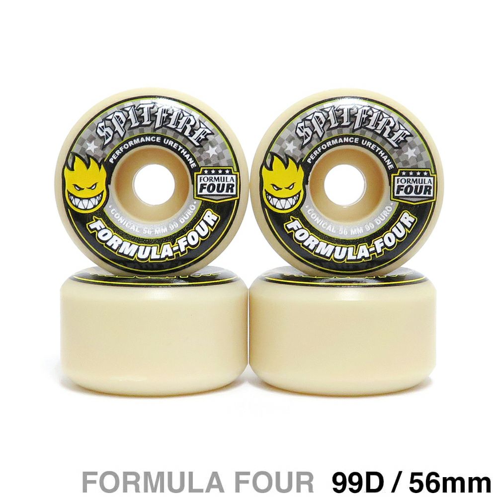 SPITFIRE WHEEL スピットファイヤー ウィール FORMULA FOUR (F4) CONICAL 99D YELLOW PRINT 56mm