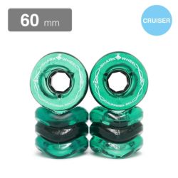 クルージング用 SHARK WHEEL SOFT WHEEL シャークウィール ソフトウィール CALIFORNIA ROLL TRANSPARENT 78A EMERALD 60mm