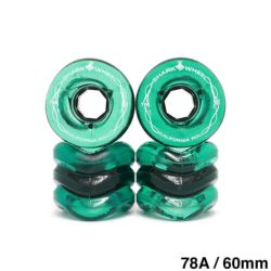 クルージング用 SHARK WHEEL SOFT WHEEL シャークウィール ソフトウィール CALIFORNIA ROLL TRANSPARENT 78A EMERALD 60mm
