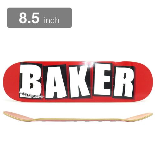BAKER DECK ベイカー デッキ TEAM BRAND LOGO RED/WHITE 8.5