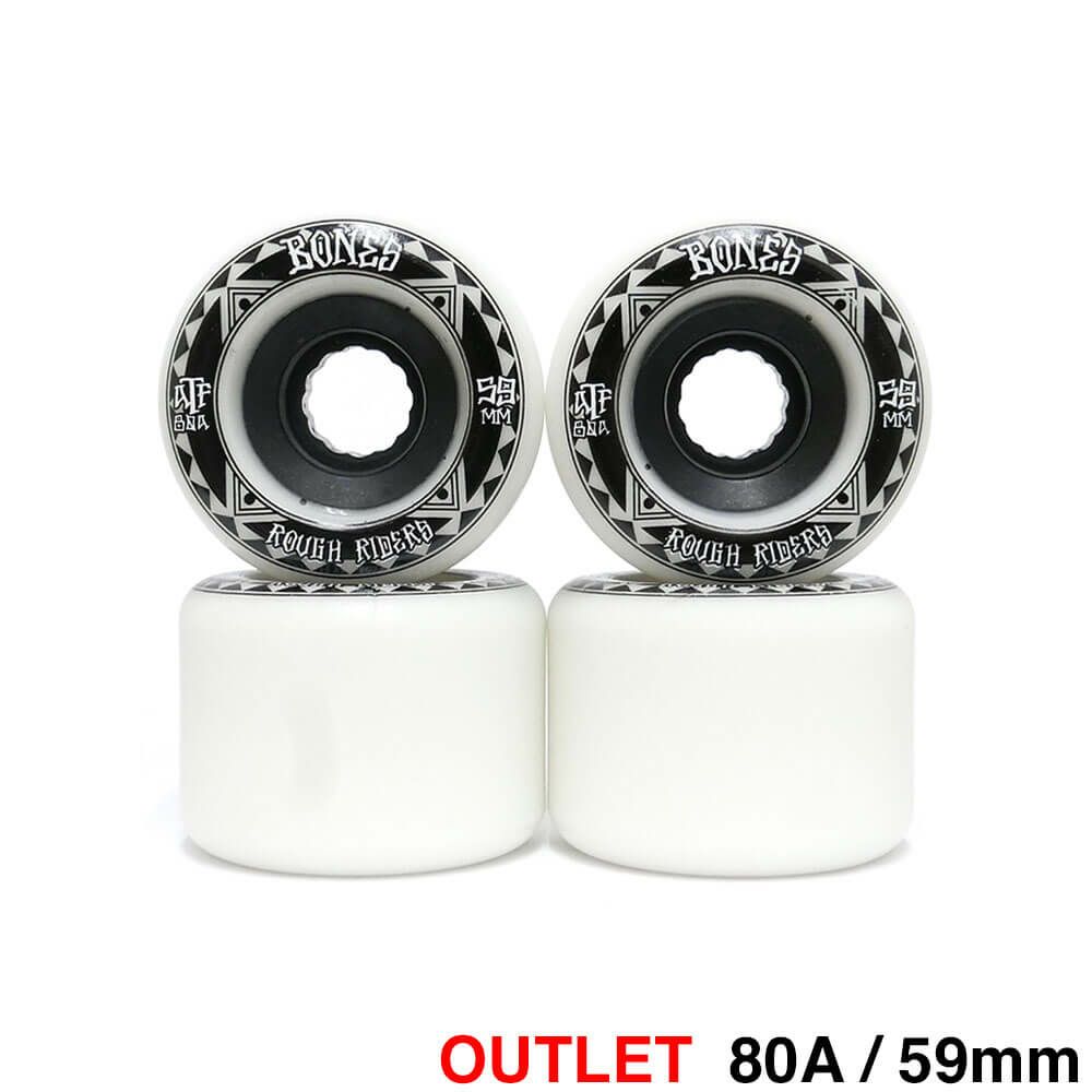 クルージング用 BONES SOFT WHEEL ボーンズ ソフトウィール ATF ROUGH RIDERS RUNNERS 白 59mm