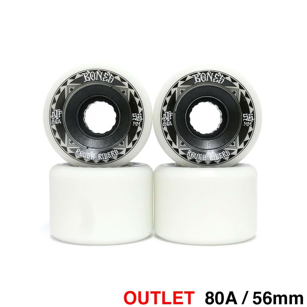 クルージング用 BONES SOFT WHEEL ボーンズ ソフトウィール ATF ROUGH RIDERS RUNNERS 白 56mm