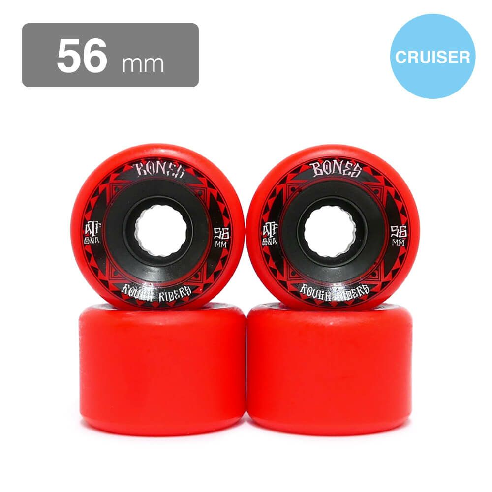 クルージング用 BONES SOFT WHEEL ボーンズ ソフトウィール ATF ROUGH RIDERS RUNNERS 赤 56mm