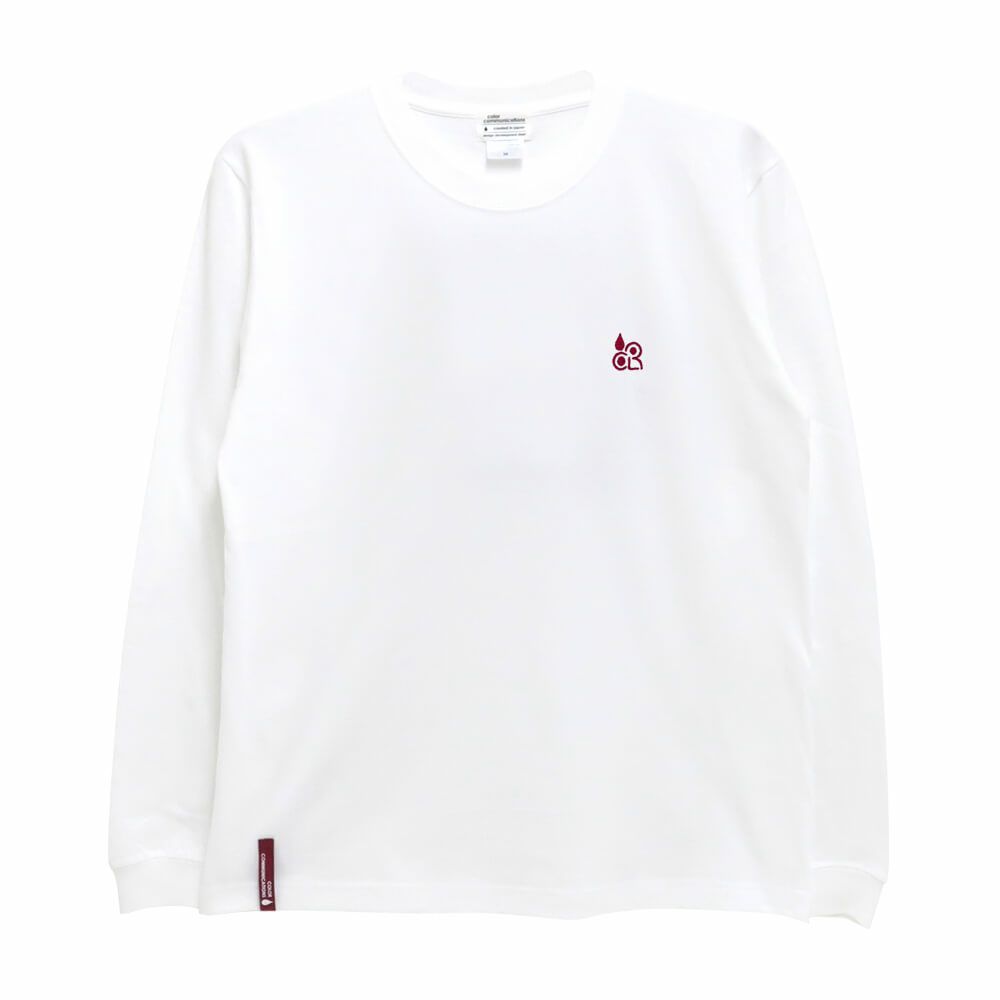 COLOR COMMUNICATIONS LONG SLEEVE カラーコミュニケーションズ ロングスリーブTシャツ CLR EMB WHITE 