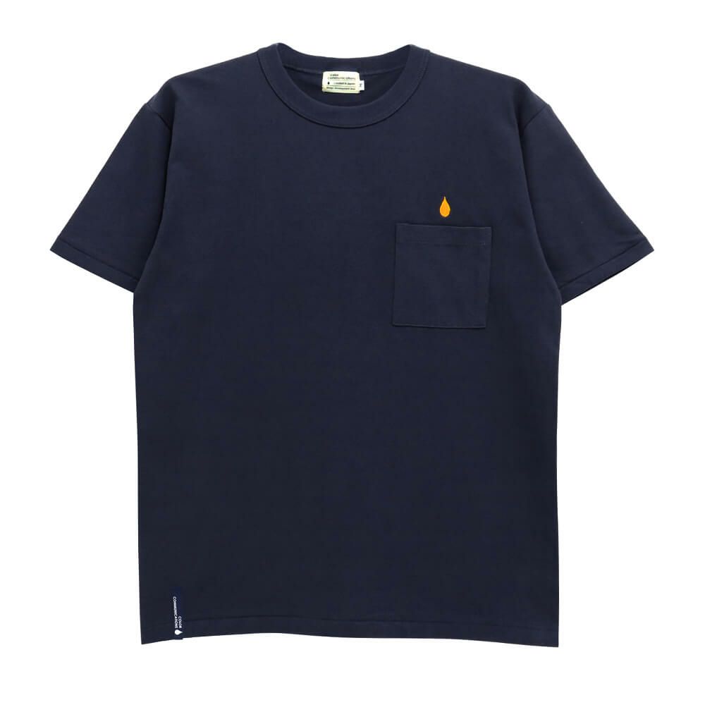 COLOR COMMUNICATIONS T-SHIRT カラーコミュニケーションズ Tシャツ DRIP EMB POCKET 3 NAVY 