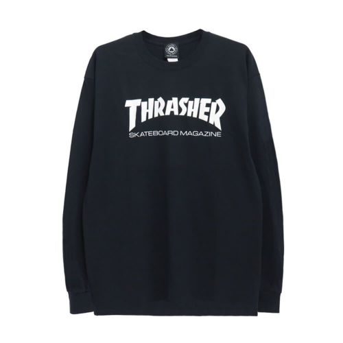 THRASHER LONG SLEEVE スラッシャー ロングスリーブTシャツ SKATE MAG BLACK 
