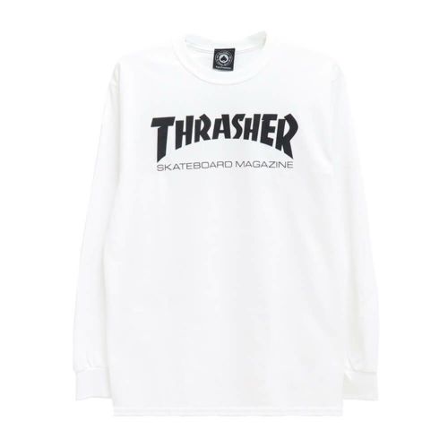 THRASHER LONG SLEEVE スラッシャー ロングスリーブTシャツ SKATE MAG WHITE 