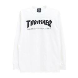 THRASHER LONG SLEEVE スラッシャー ロングスリーブTシャツ SKATE MAG WHITE 