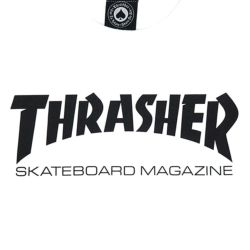 THRASHER LONG SLEEVE スラッシャー ロングスリーブTシャツ SKATE MAG WHITE 1