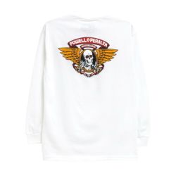 POWELL LONG SLEEVE パウエル ロングスリーブTシャツ WINGED RIPPER WHITE 