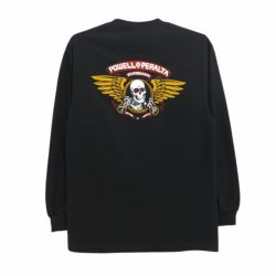 POWELL LONG SLEEVE パウエル ロングスリーブTシャツ WINGED RIPPER BLACK 