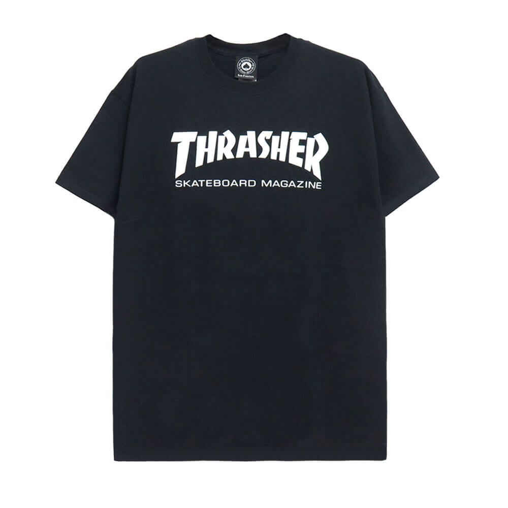 THRASHER T-SHIRT スラッシャー Ｔシャツ SKATE MAG LOGO WHITE BLACK 