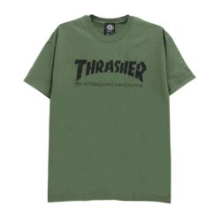 THRASHER T-SHIRT スラッシャー Tシャツ SKATE MAG LOGO BLACK ARMY 