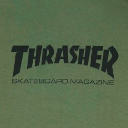 THRASHER T-SHIRT スラッシャー Tシャツ SKATE MAG LOGO BLACK ARMY 1