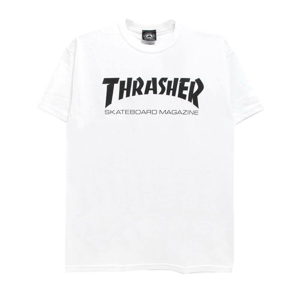 THRASHER T-SHIRT スラッシャー Tシャツ SKATE MAG LOGO BLACK WHITE 