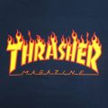 THRASHER T-SHIRT スラッシャー Ｔシャツ FLAME NAVY 1