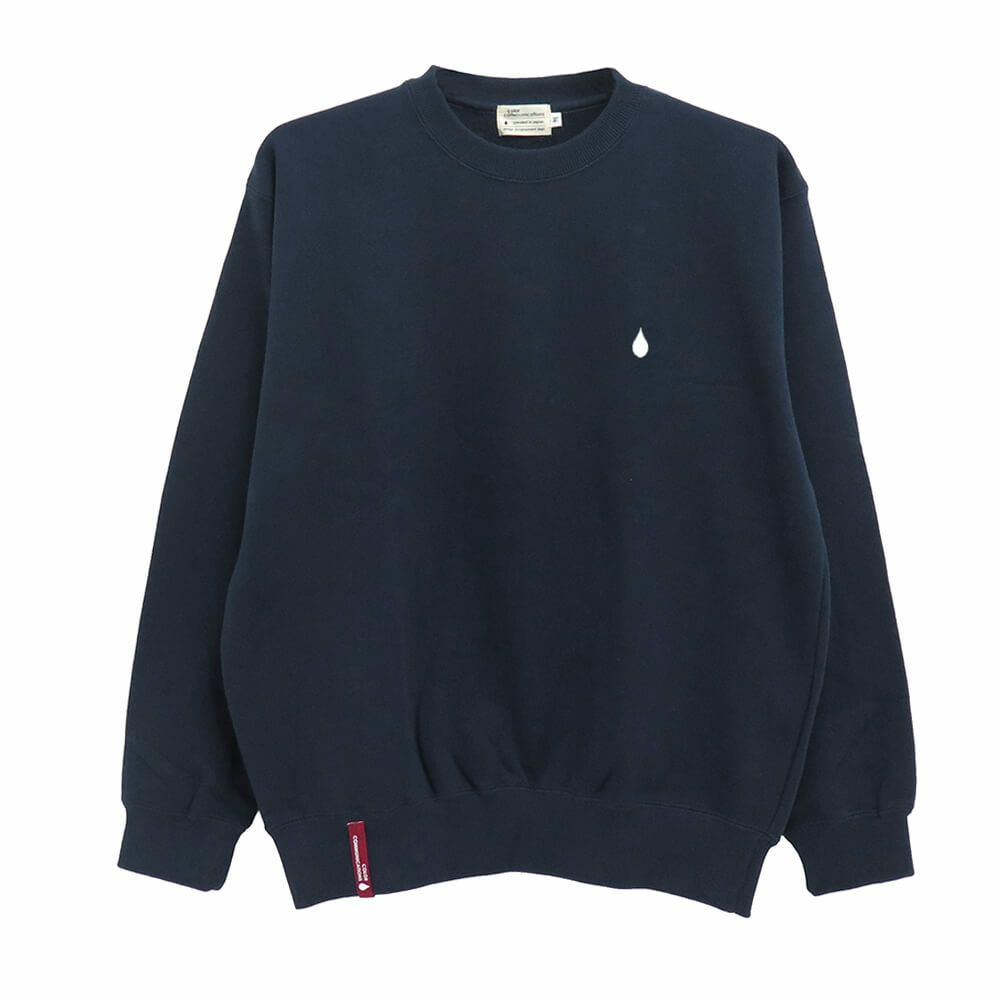 COLOR COMMUNICATIONS CREW SWEAT カラーコミュニケーションズ トレーナー DRIP EMB NAVY 