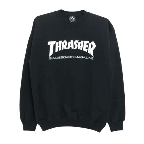THRASHER CREW SWEAT スラッシャー トレーナー SKATE MAG BLACK 