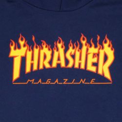 THRASHER HOOD スラッシャー パーカー FLAME NAVY 1