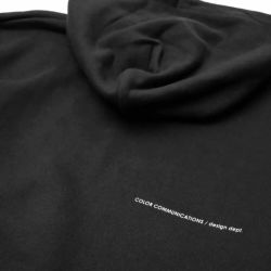 COLOR COMMUNICATIONS HOOD カラーコミュニケーションズ パーカー DRIP EMB BLACK 2