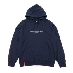 COLOR COMMUNICATIONS HOOD カラーコミュニケーションズ パーカー HP HEADER NAVY 