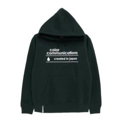 COLOR COMMUNICATIONS HOOD カラーコミュニケーションズ パーカー CREATED IN JAPAN LOGO BLACK 