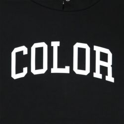 COLOR COMMUNICATIONS HOOD カラーコミュニケーションズ パーカー COLLOGE FLOCK BLACK 1