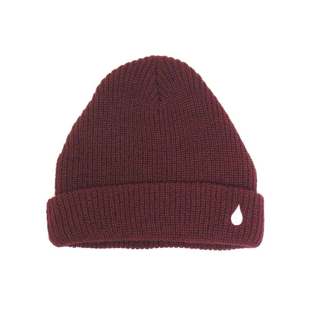 COLOR COMMUNICATIONS KNITCAP カラーコミュニケーションズ ニットキャップ DRIP EMB CUFF WINE 