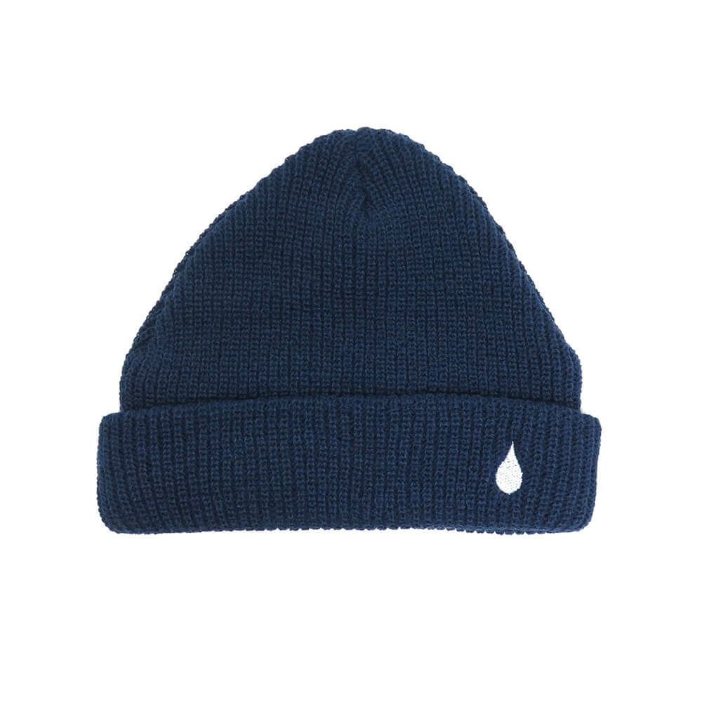 COLOR COMMUNICATIONS KNITCAP カラーコミュニケーションズ ニットキャップ DRIP EMB CUFF NAVY 