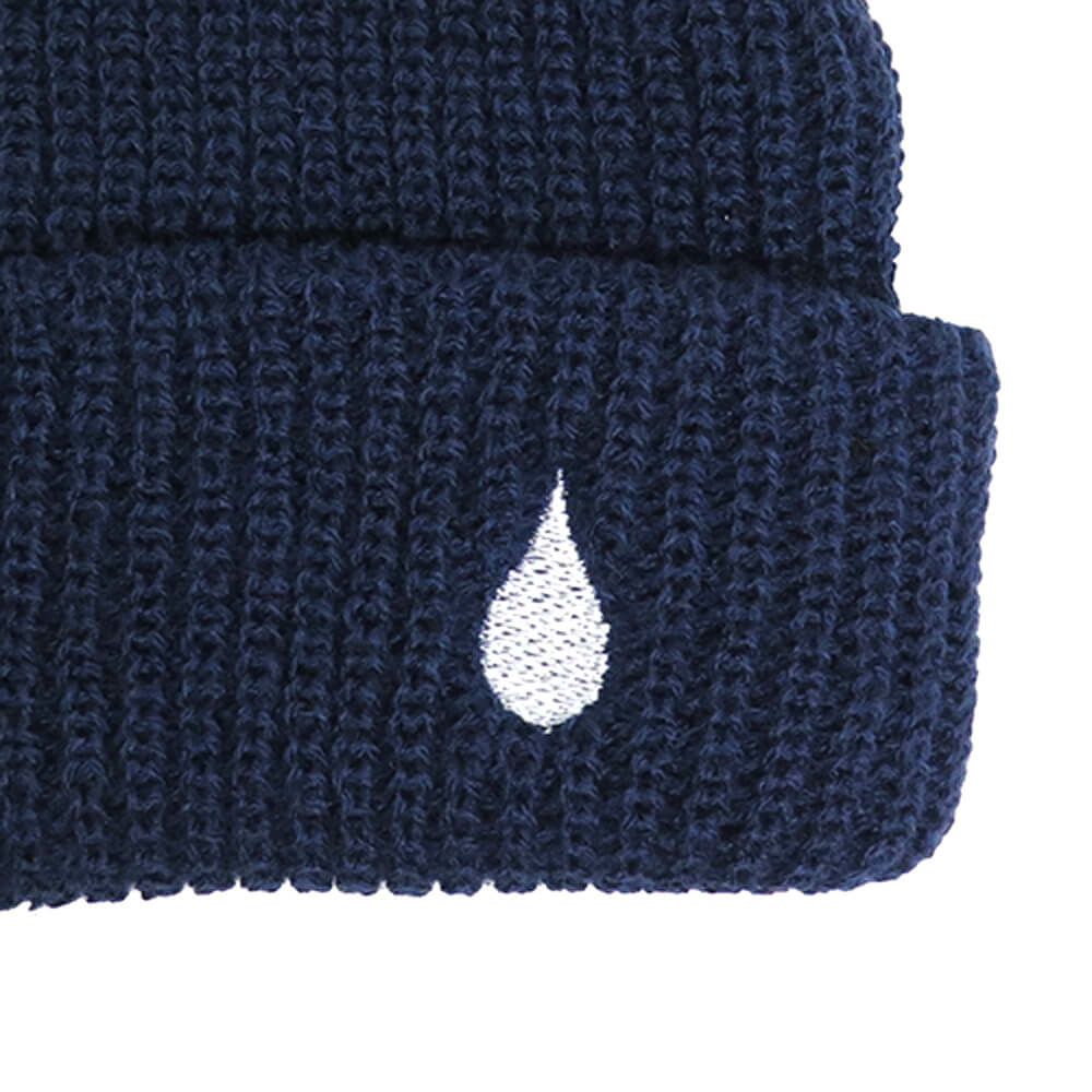 COLOR COMMUNICATIONS KNITCAP カラーコミュニケーションズ ニットキャップ DRIP EMB CUFF NAVY 2