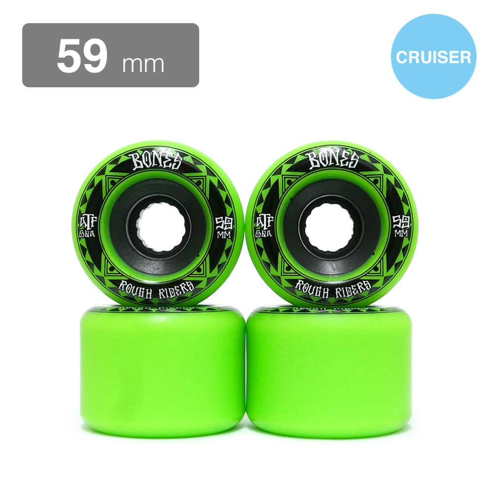 クルージング用 BONES SOFT WHEEL ボーンズ ソフトウィール ATF ROUGH RIDERS RUNNERS 緑 59mm