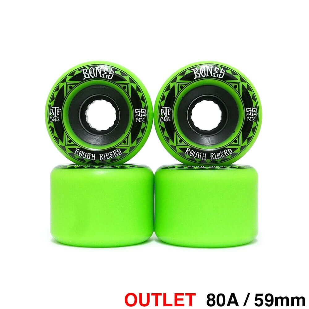 クルージング用 BONES SOFT WHEEL ボーンズ ソフトウィール ATF ROUGH RIDERS RUNNERS 緑 59mm