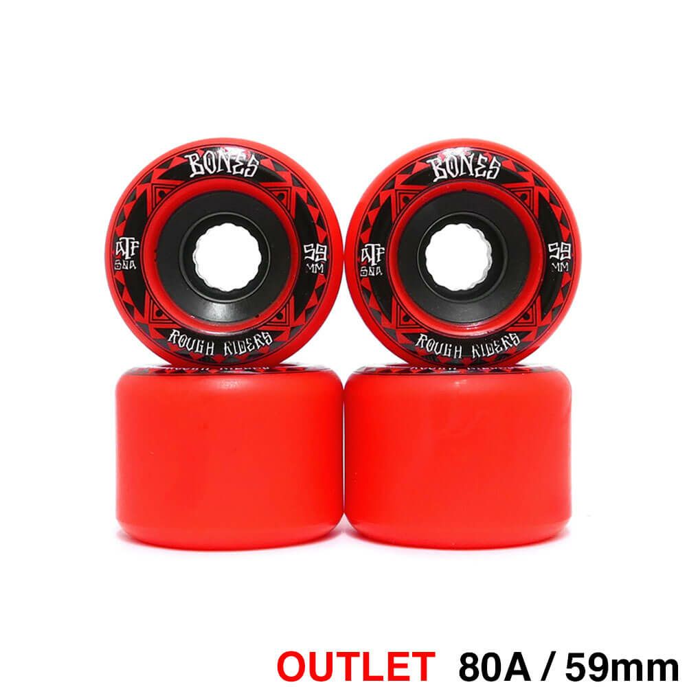 クルージング用 BONES SOFT WHEEL ボーンズ ソフトウィール ATF ROUGH RIDERS RUNNERS 赤 59mm