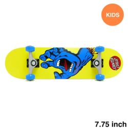 専用ケース付き SANTA CRUZ サンタクルーズ コンプリートセット スケートボード完成品（子供用） SCREAMING HAND MINI YELLOW 7.75 スケートボード スケボー