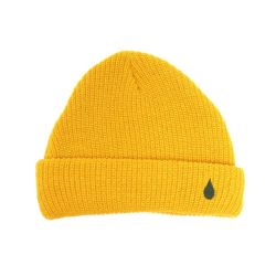 COLOR COMMUNICATIONS KNITCAP カラーコミュニケーションズ ニットキャップ DRIP EMB CUFF YELLOW 