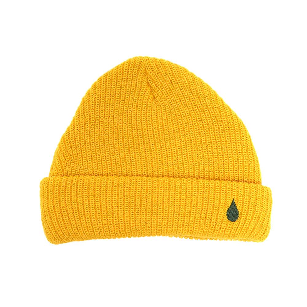 COLOR COMMUNICATIONS KNITCAP カラーコミュニケーションズ ニットキャップ DRIP EMB CUFF YELLOW 